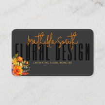 Raffiniertes florales Design Schwarze orangefarben