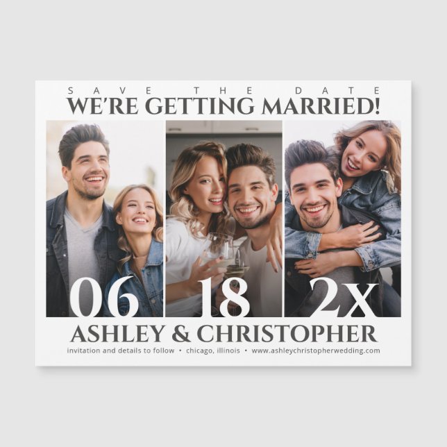 Raffiniertes Minimalistisches Foto Speichern des D Magnetkarte (Vorderseite)