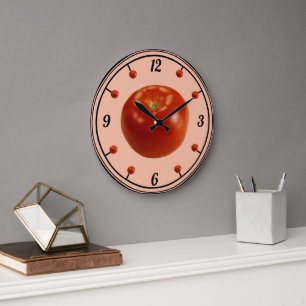 Raffiniertes Rotes Tomato Große Wanduhr