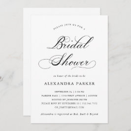 Raffiniertes Schwarz-Weiß-Brautparty Einladung