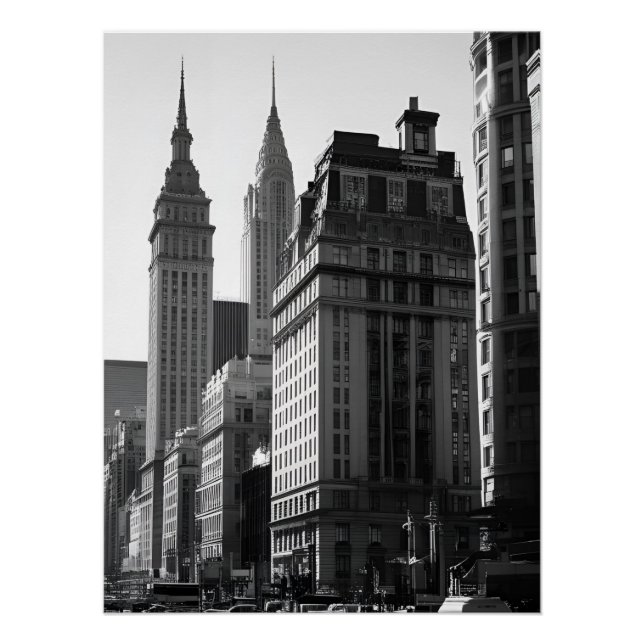 Raffiniertes Schwarz-Weiß-Gebäude Poster (Vorderseite)