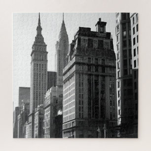 Raffiniertes Schwarz-Weiß-Gebäude Puzzle