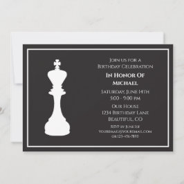 Raffiniertes Schwarz-Weiß Schach-Stück Geburtstag Einladung