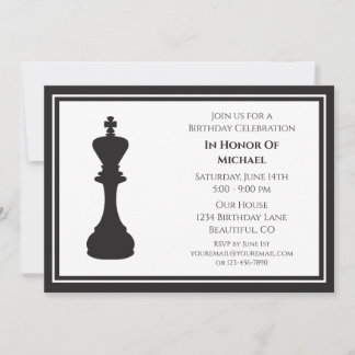 Raffiniertes Schwarz-Weiß Schach-Stück Geburtstag Einladung