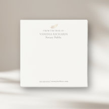 Raffiniertes Tan und Gold Feather Simple Notary Of