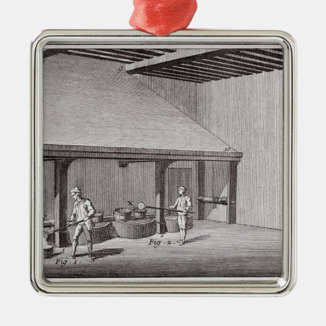 Raffinierungssalpeter Silbernes Ornament (Vorne)