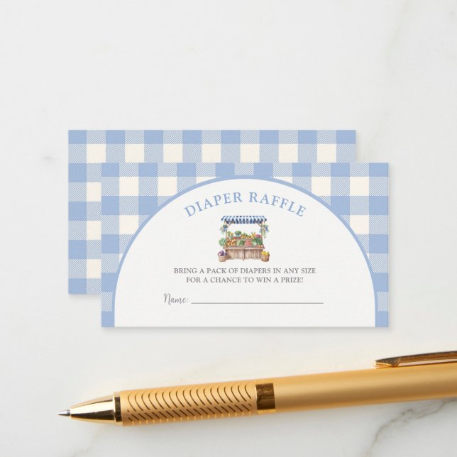 Raffle für Boy-Baby-Dusche Begleitkarte (Vorderseite/Rückseite Beispiel)