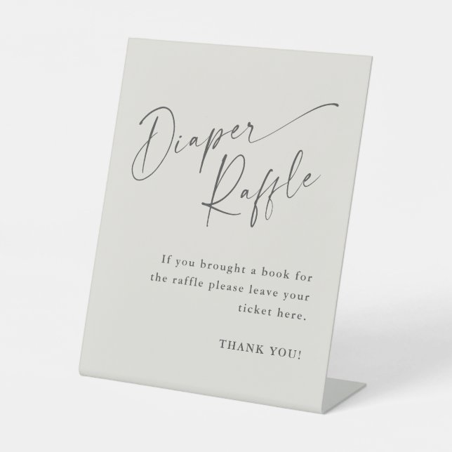 Raffle für das neutrale Baby-Duschduschen Sockelschild (Vorderseite)