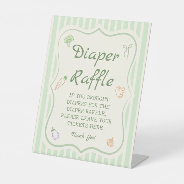 Raffle für die einheimische Babydusche Sockelschild (Vorderseite)