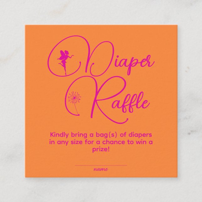 Raffle, Minimalistischer First Birthday Girl Fairy Begleitkarte (Vorderseite)