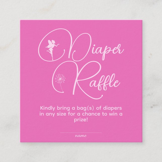 Raffle, Minimalistischer First Birthday Girl Fairy Begleitkarte (Vorderseite)