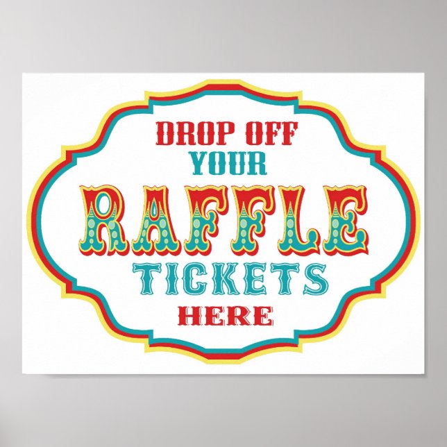 Raffle Ticket Booth Sign Poster (Vorne)