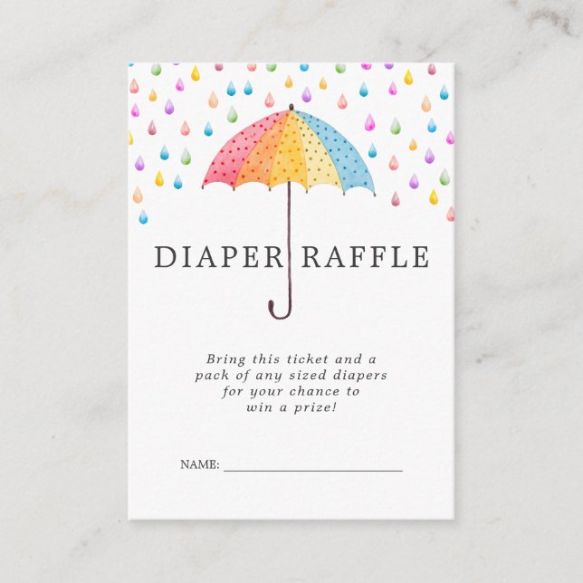 Raffle Ticket für Babydusche | Baby Sprinkle Begleitkarte (Vorderseite)