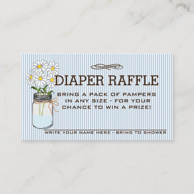 Raffle Ticket für Babydusche | Begleitkarte (Vorderseite)