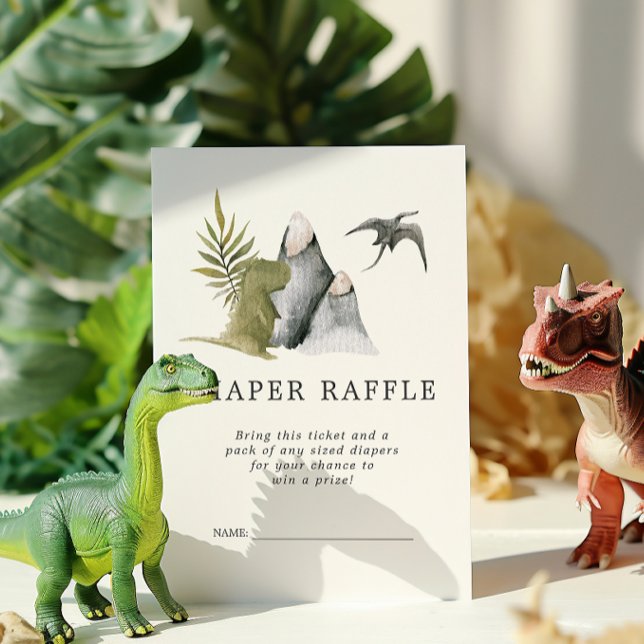 Raffle Ticket für Babydusche | Dinosaurier Begleitkarte (Von Creator hochgeladen)