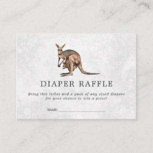 Raffle Ticket für Babydusche   Kangaroo Baby Begleitkarte