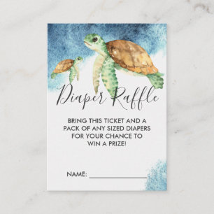 Raffle Ticket für Babydusche Meeresschildkröte Begleitkarte