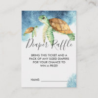 Raffle Ticket für Babydusche | Meeresschildkröte