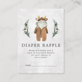Raffle Ticket für Babydusche | Reindeer Begleitkarte