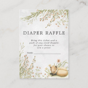 Raffle Ticket für Babydusche Waldfuchs Begleitkarte