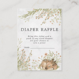 Raffle Ticket für Babydusche Waldhirsche Begleitkarte