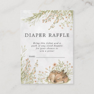 Raffle Ticket für Babydusche Waldhirsche Begleitkarte