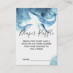 Raffle Ticket für Babydusche Wale Begleitkarte