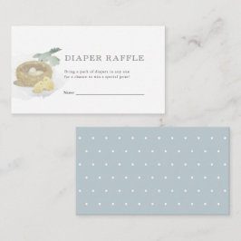 Raffle Ticket für Bird's Nest Blue Baby Duwer Diap Begleitkarte