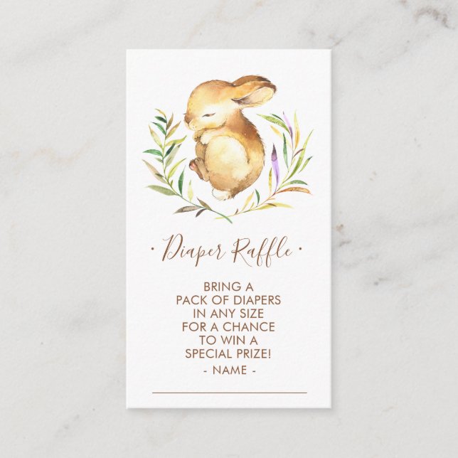 Raffle Ticket für das kleine Bunny Baby Showdusche Begleitkarte (Vorderseite)