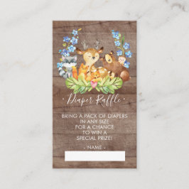 Raffle Ticket für das niedliche Woodland Babydusch Begleitkarte