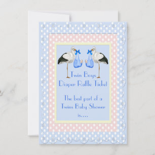 Raffle Ticket für das Windrad "Twin Boys Baby Shoo Einladung