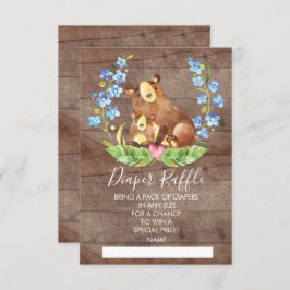 Raffle Ticket für das Woodland Bear Baby Dusche Einladung