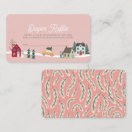 Raffle Ticket für die Stadt/Dorf Rosa Windeln Begleitkarte