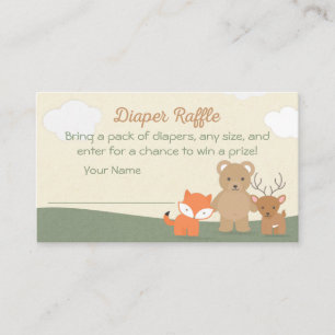 Raffle Ticket für Woodland Animals Baby Showdusche Begleitkarte
