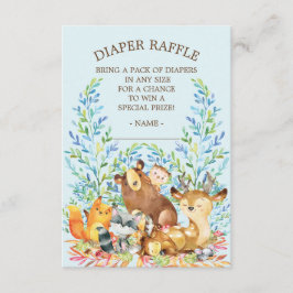 Raffle Ticket für Woodland Animals Baby Showdusche Begleitkarte