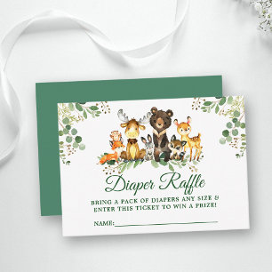 Raffle Ticket für Woodland Animals Baby Showdusche Begleitkarte