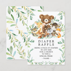 Raffle Ticket für Woodland Friends Baby Showdusche Begleitkarte