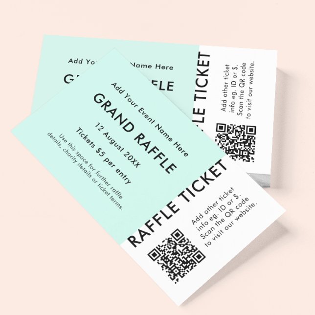 Raffle Ticket Mint QR Code Preis Zeichn Event Tick (Von Creator hochgeladen)