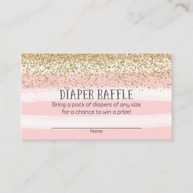 Raffle Tickets für das Gold and Pink Baby Duschkab Begleitkarte (Vorderseite)