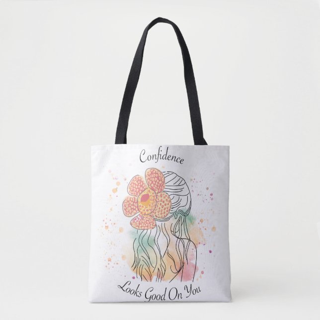 Rafflesia art line Aquarellbilder Tasche (Vorderseite)