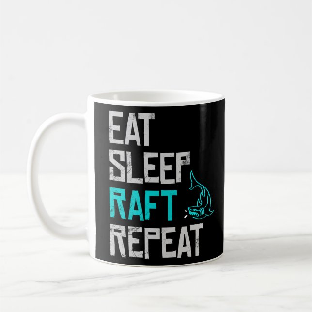 Raft Game Eat Sleep Raft Wiederholen Funny Shark A Kaffeetasse (Links)