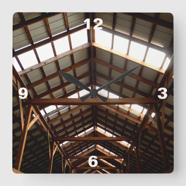 Rafters Quadratische Wanduhr (Vorderseite)