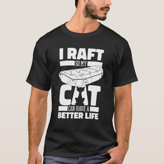 Rafting Cat White Water Boating  Rafter T-Shirt (Vorderseite)