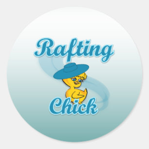 Rafting Chick #3 Runder Aufkleber