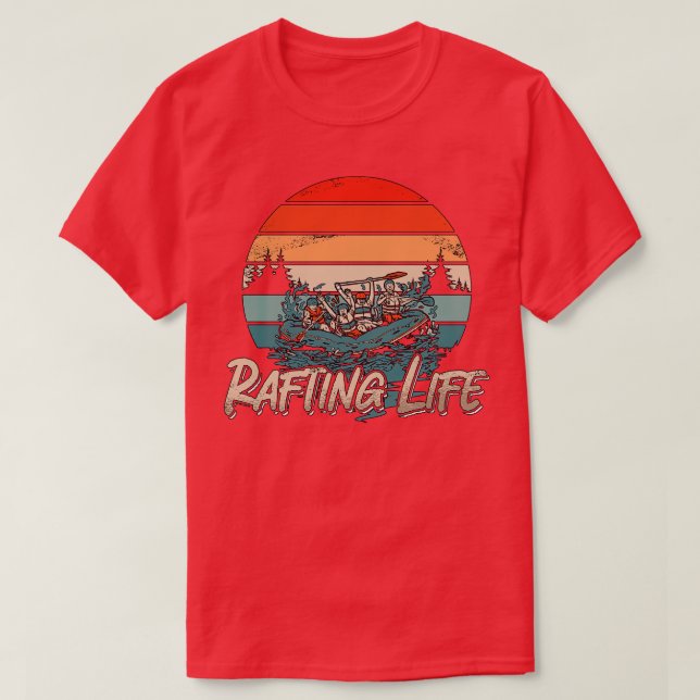 Rafting Life Retro Kayak Paddling Kanu Paddel T-Shirt (Design vorne)