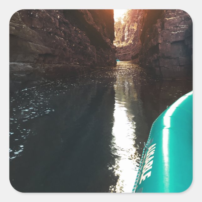 Rafting Quadratischer Aufkleber (Vorderseite)