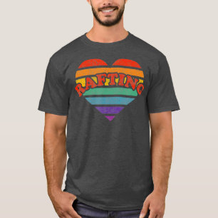 Rafting Retro Rainbow Heart 80er Whimsy LGBTQ T-Shirt