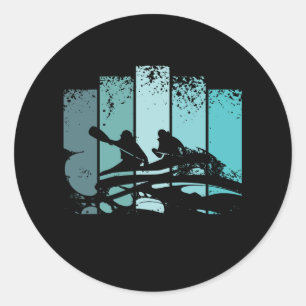 Rafting Retro Runder Aufkleber