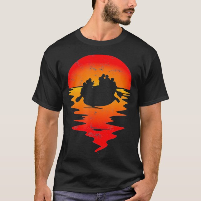 Rafting River Inflatable Boot Sunset T-Shirt (Vorderseite)