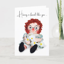 Rag Doll mit Daisies Freundschaft Vielen Dank Karte